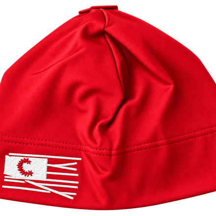 Red skull cap