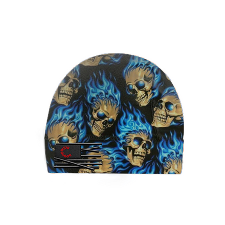 Blue flame Skull Cap